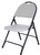 Simple Spaces CHR-001P Folding Chair, 17-3/4 in OAW, 21-3/4 in OAD, Steel Frame, White/Hammertoe Gray Frame [SKU: ORG1243898]