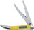 CASE 120 Fishing Knife, 3.4 in L Blade, Tru-Sharp Surgical Stainless Steel Blade, 2-Blade, Yellow Handle [SKU: ORG2715258]
