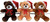 Hometown Holidays 28503 Christmas Figurine Assortment, 6.5 in H, Teddy Bears, Polyester, Brown [SKU: ORG5405337]