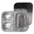 3-Compartment Oblong Aluminum Foil Container with Board Lid, 23 oz, 8.5 x 6.38 x 1.72, Silver, 250/Carton [SKU: DPK21035L250]