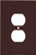 Eaton Wiring Devices 2142B-BOX Receptacle Wallplate, 5-1/4 in L, 3-1/2 in W, 1 -Gang, Thermoset, Brown, High-Gloss [SKU: ORG4877155]