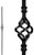 Nuvo Iron SQI1B Single Basket Stair Baluster, 44 in H, 1/2 in W, Square, Steel, Black, Powder-Coated/Semi-Matte [SKU: ORG9443615]