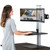 High Rise Electric Dual Monitor Standing Desk Workstation, 28" x 23" x 20.25", Black/Aluminum [SKU: VCTDC450]