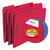 Top Tab Colored Fastener Folders, 0.75" Expansion, 2 Fasteners, Letter Size, Red Exterior, 50/Box [SKU: SMD12740]