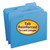 Reinforced Top Tab Colored File Folders, 1/3-Cut Tabs: Assorted, Letter Size, 0.75" Expansion, Blue, 100/Box [SKU: SMD12034]