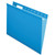 Colored Reinforced Hanging Folders, Letter Size, 1/5-Cut Tabs, Blue, 25/Box [SKU: PFX415215BLU]