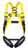GUARDIAN FALL PROTECTION 1 Series 37001 Full Body Harness, M/L, 130 to 420 lb, Polyester Webbing, Black/Yellow [SKU: ORG0248708]