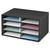 Decorative Sorter, 8 Letter Compartments, 19.5 X 12.38 X 10.25, Black/Gray Pinstripe [SKU: FEL6170301]