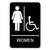 Ada Sign, Women/Wheelchair Accessible Tactile Symbol, Plastic, 6 X 9, Black/White [SKU: USS9005]