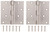 ProSource BH-502SN-PS Square Corner Door Hinge, Steel, Satin Nickel, Loose Pin, 180 deg Range of Motion [SKU: ORG2788073]