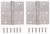 ProSource 20338SS-35S-DB-PS Square Corner Door Hinge, Steel, Brushed, Loose Pin, 180 deg Range of Motion [SKU: ORG2798577]