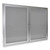 2 Door Enclosed Vinyl Bulletin Board With Satin Aluminum Frame, 48 X 36, Silver Surface, Ships In 7-10 Business Days [SKU: GHEPA23648VX193]