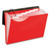 Seven-Pocket Poly Expanding File, 1" Expansion, 7 Sections, Letter Size, Red [SKU: GLW67440RED]