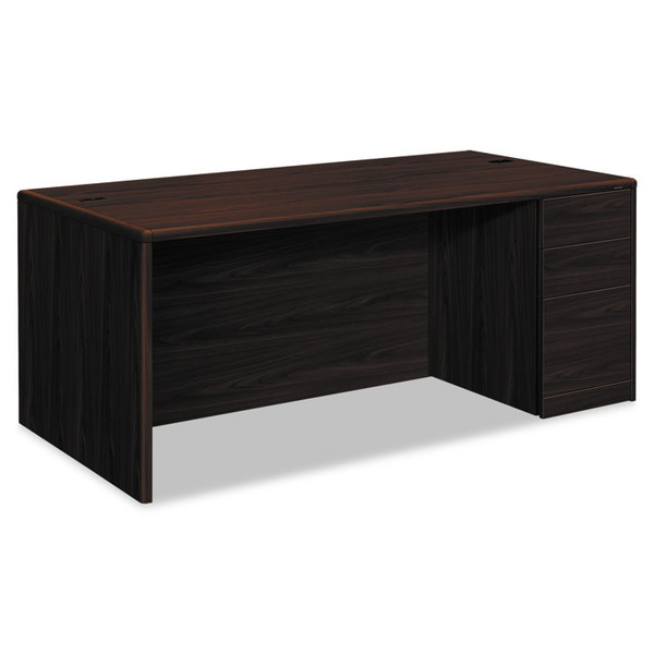 10700 Series Single Pedestal Desk with Full-Height Pedestal on Right, 72" x 36" x 29.5", Mahogany [SKU: HON10787RNN]