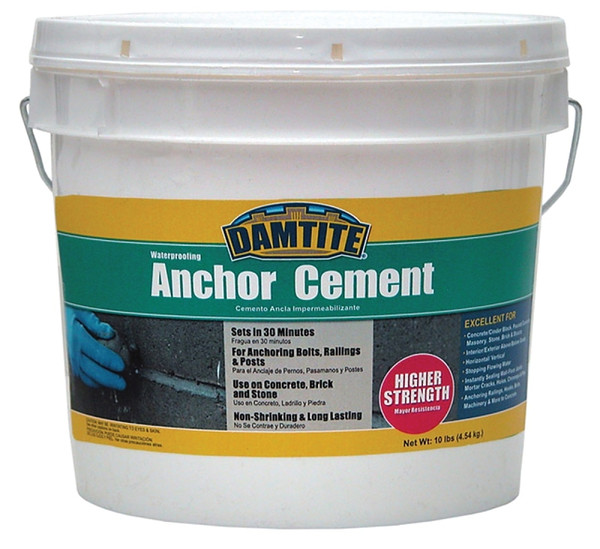 DAMTITE 08122/08121 Anchoring Cement, Powder, Gray, 48 hr Curing, 10 lb Pail [SKU: ORG4945424]