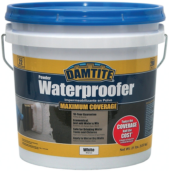 DAMTITE 01211 Powder Waterproofer, White, Powder, 21 lb Pail [SKU: ORG2686848]