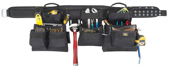 CLC Tool Works Series 5605 Tool Belt, 29 to 46 in Waist, Polyester, Black, 18-Pocket [SKU: ORG6745921]