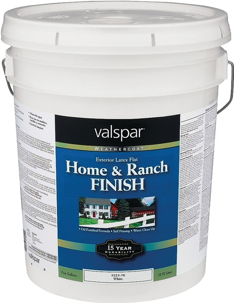 Valspar 018.5225-70.008 Premium Home and Ranch Paint, White, 5 gal Pail [SKU: ORG2902807]