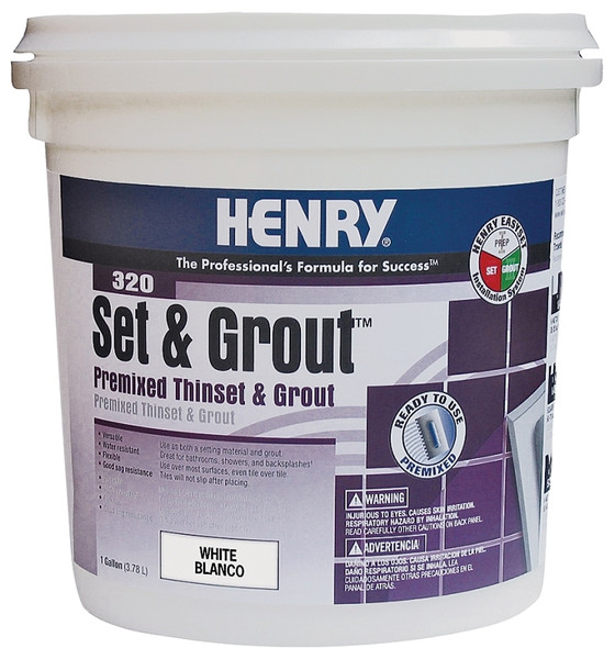 HENRY Set&Grout 12041 Adhesive and Grout, Paste, White, 1 gal Tub [SKU: ORG0410498]