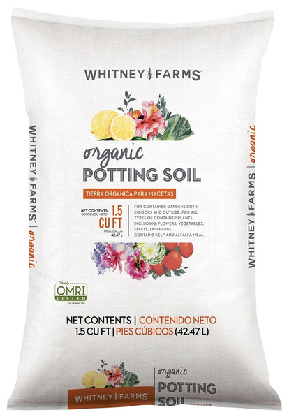 Whitney Farms 10101-71603 Organic Potting Soil, 1.5 cu-ft Bag [SKU: ORG5893474]