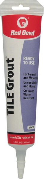 Red Devil 0425 Tile Grout, Paste, Ammonia, Mild Acrylic, White, 5.5 oz Squeeze Tube [SKU: ORG8574931]
