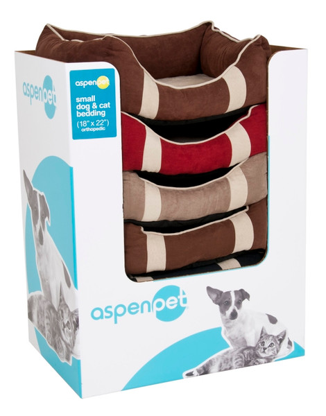 Aspenpet 26543 Pet Lounger, 22 in L, 18 in W, Polyester Fill, Foam Cover, Assorted [SKU: ORG1024348]