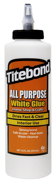 Titebond 5034 All Purpose Glue, White, 16 oz Bottle [SKU: ORG7386238]
