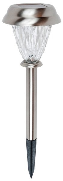 Boston Harbor Solar Stake Light with WTR GLS LENS, Ni-Mh Battery, AA Battery, 1-Lamp, Stainless Steel [SKU: ORG9034828]