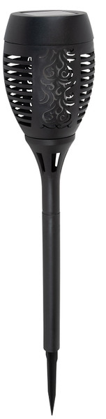 Boston Harbor Solar TIKI Torch, Ni-Mh Battery, AA Battery, 32-Lamp, Plastic Fixture, Black [SKU: ORG9106378]