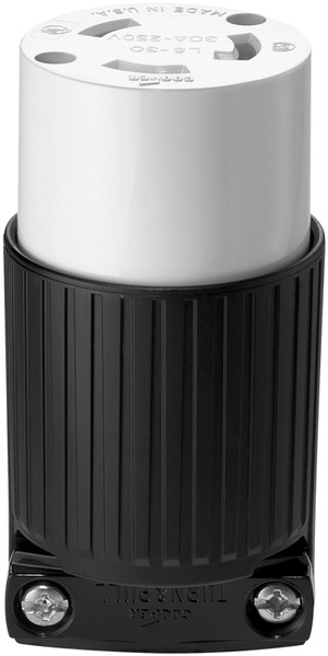 Eaton Wiring Devices L630C Twist Lock Connector, 2 -Pole, 30 A, 250 V, NEMA: NEMA L6-30, Black/White [SKU: ORG6905103]