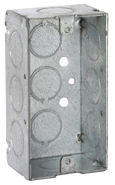 RACO 8650 Welded Handy Box, 1 -Gang, 11 -Knockout, 1/2 in Knockout, Steel, Gray [SKU: ORG6151906]