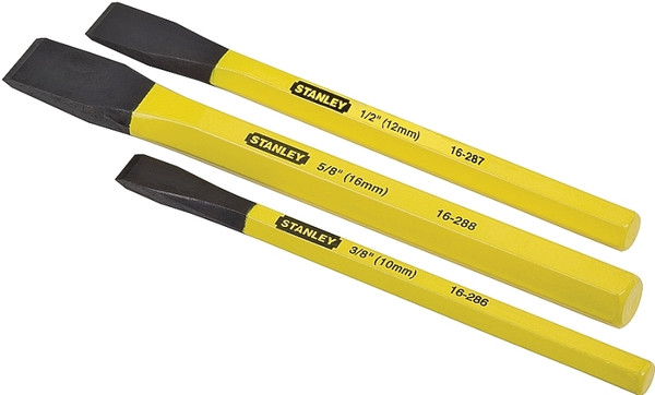 STANLEY 16-298 Cold Chisel Kit, 3-Piece, Powder-Coated, Yellow [SKU: ORG4424867]