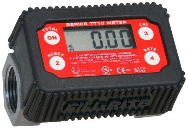 Fill-Rite TT10AN In-Line Digital Turbine Meter, 1 in Connection, NPT, 2 to 35 gpm, 50 psi Pressure, Digital Display [SKU: ORG8625519]