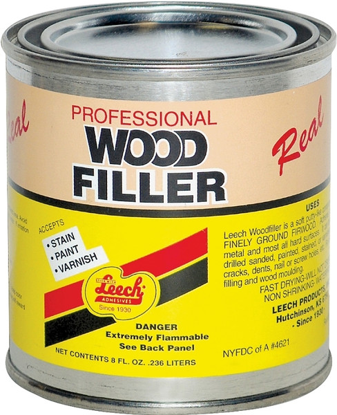 Leech Adhesives LWF-68 Wood Filler, Liquid, Solvent, Natural, 8 fl-oz Can [SKU: ORG8730392]