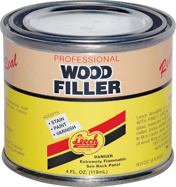 Leech Adhesives LWF-67 Wood Filler, Liquid, Solvent, Natural, 4 fl-oz Can [SKU: ORG8885709]