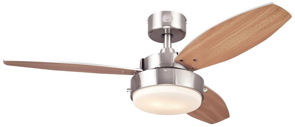 Westinghouse Alloy Series 7221600 Ceiling Fan, Beech/Wengue Blade, 42 in Sweep, MDF Blade, With Lights: Yes [SKU: ORG1527480]