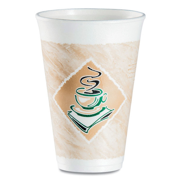 Cafe G Foam Hot/Cold Cups, 16 oz, Brown/Green/White, 1,000/Carton [SKU: DCC16X16G167318]