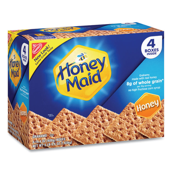 Honey Maid Honey Grahams, 14.4 oz Box, 4 Boxes/Pack, Delivered in 1-4 Business Days [SKU: GRR22000442]