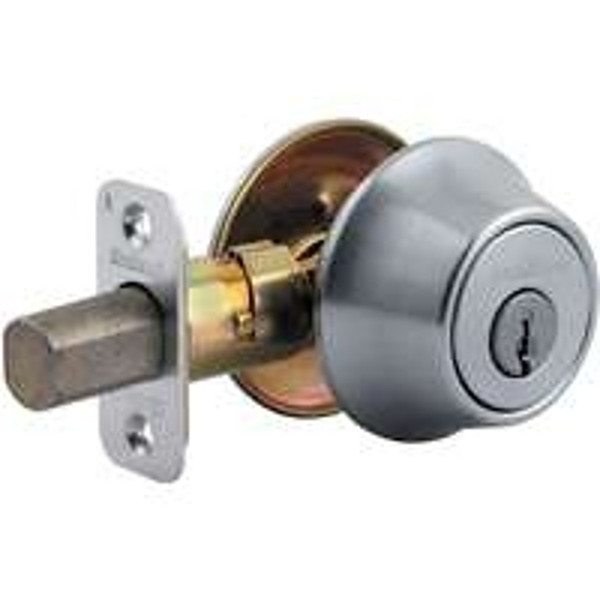Kwikset 66026DRCALRCSK3BX Deadbolt, Satin Chrome, 2-3/8 to 2-3/4 in Backset [SKU: ORG9610130]