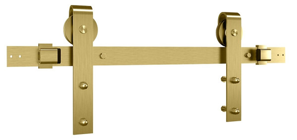 National Hardware N700-006 Designer Barn Door Kit, 72 in L Track, Steel, Brushed Gold, Wall Mounting [SKU: ORG2051316]