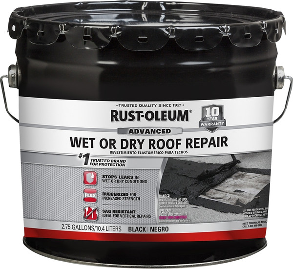 RUST-OLEUM 347431 Wet Roof Repair, Black, Liquid, 3.3 gal [SKU: ORG2431138]