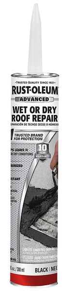 RUST-OLEUM 347418 Wet Roof Repair, Black, Liquid, 10.1 oz Cartridge [SKU: ORG2431195]