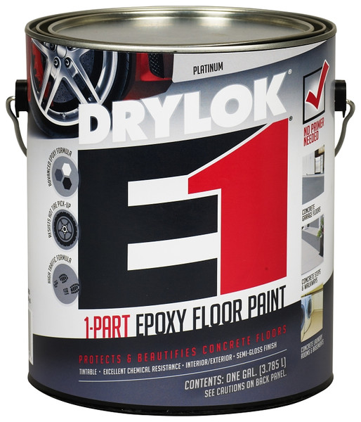 DRYLOK 23813 Epoxy Floor Paint, Semi-Gloss, Platinum, 1 gal [SKU: ORG2940872]