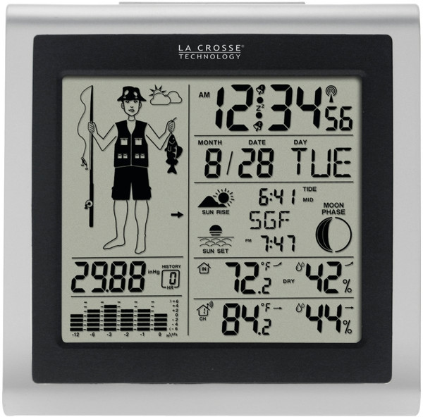 La Crosse 308-1451 Fisherman Forecast Station, 32 to 122 deg F, 1 to 99 % Humidity Range, LED Display [SKU: ORG0685032]