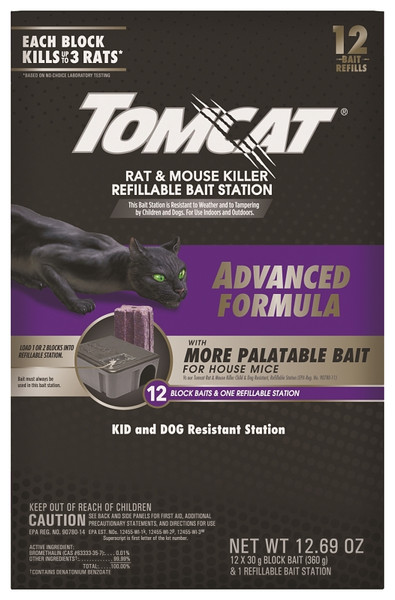 Tomcat 0372705 Rat and Mouse Killer Refillable Bait Station, 3 Rats Bait, Purple/Violet [SKU: ORG8853111]