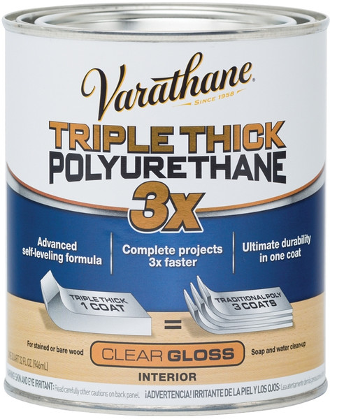 VARATHANE 284470 Polyurethane, Gloss, Liquid, Clear, 1 qt, Can [SKU: ORG5262324]