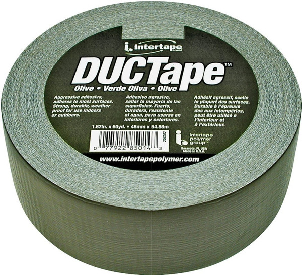 IPG 20C-OD2 Duct Tape, 60 yd L, 1.88 in W, Polyethylene-Coated Cloth Backing, Olive Drab [SKU: ORG2030187]