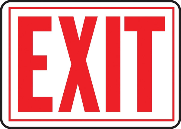 HY-KO SS-2W Sign, Exit, Red Legend, Aluminum, 14 in W x 9-1/4 in H Dimensions [SKU: ORG1620335]