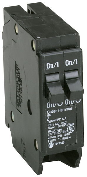 Cutler-Hammer BR2020 Circuit Breaker, Duplex, Type BR, 20 A, 2 -Pole, 120/240 V, Plug Mounting [SKU: ORG6747307]