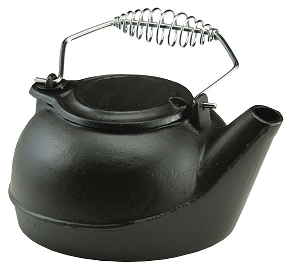 US STOVE TK-02 Tea Kettle, 3 qt Capacity, Spring-Loaded Handle, Iron, Black [SKU: ORG6832224]